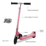 Trottinette avec assistance électrique piki wonder one pliable pour enfant - 100w / batterie lithium