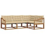 vidaXL Ensemble de canapés d'extérieur 4 Pièces Naturel et Beige