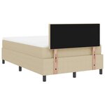 vidaXL Lit à ressorts Manuel Gris clair et blanc 203 x 120 x 88 cm