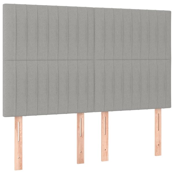vidaXL Tête de lit Gris clair 144 x 5 x 118/128 cm Tissu