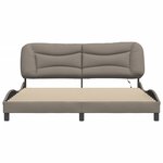 vidaXL Cadre de lit avec LED sans matelas Hvar taupe 180x200 cm tissu