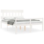 vidaXL Lit pour personne âgée sans matelas blanc 160x200cm bois massif