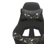 vidaXL Chaise de jeu Noir et camouflage Similicuir