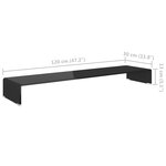 vidaXL Meuble TV/support pour moniteur 120x30x13 cm verre noir