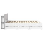 vidaXL Cadre de lit avec rangement avec tête de lit Blanc 150 x 200 cm