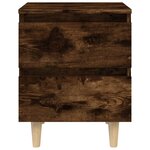 vidaXL Tables de chevet et pieds en bois 2 Pièces Chêne fumé 40x35x50 cm