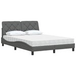 vidaXL Lit avec matelas gris foncé 120x200 cm tissu