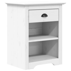 vidaXL Table de chevet BODO blanc 53x38 5x67 cm bois de pin massif