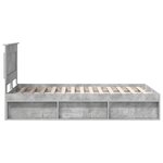 vidaXL Cadre de lit avec tiroir Gris Béton 135 x 190 cm Pin massif