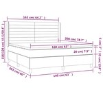 vidaXL Sommier à lattes de lit avec matelas Gris clair 160x200cm Tissu