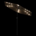 vidaXL Parasol de jardin avec LED et mât en acier marron 223x223x231cm