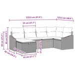 vidaXL Ensemble de Canapés avec coussin 6 Pièces Marron polyrotin