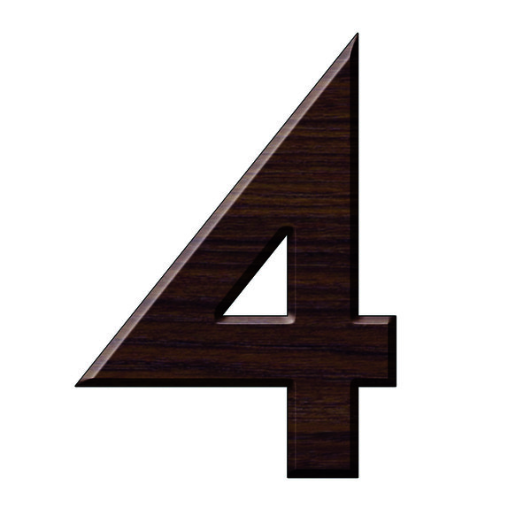 Numéro 4-Numéro adhésif pour boîtes aux lettres - Résine de 3 mm, hauteur environ 50 mm - Taurus (chêne foncé)