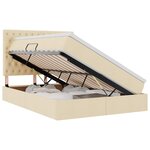 vidaXL Lit avec rangement et matelas Crème 140 x 200 cm Polyester