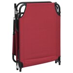 vidaXL Chaise longue pliante rouge tissu oxford acier enduit de poudre