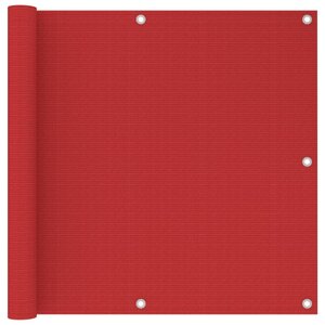 vidaXL Écran de balcon Rouge 90x500 cm PEHD