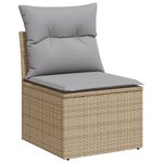 vidaXL Ensemble de Canapé de Jardin de 9 Pièces avec Coussins Beige Rattan Acacia