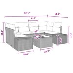 vidaXL Ensemble de canapé de jardin 7 Pièces Beige Rouge 55 x 55 x 37 cm