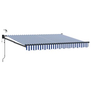 vidaXL Auvent rétractable électrique Bleu et Blanc 3 x 2 5 m