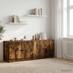 vidaXL Armoire de rangement pour lit mezzanine 2 pc Chêne fumé