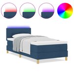 vidaXL Lit à ressort avec matelas et LED bleu 80x200 cm en tissu