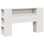 vidaXL Lit bibliothèque sans matelas blanc 160x200 cm bois massif