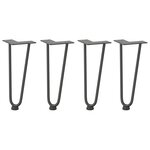 vidaXL Pieds en épingle à cheveux pour table basse 4 pièces Anthracite 30 cm Acier massif