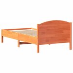 vidaXL Cadre de lit sans matelas cire marron 100x200cm bois pin massif