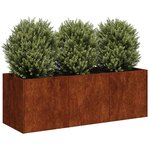 vidaXL Jardinière rouillé 120x40x40 cm acier inoxydable