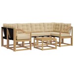 vidaXL Ensemble de canapés d'extérieur 7 Pièces Blanc et Beige
