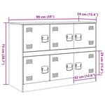 vidaXL Buffet vert olive 99x39x73 cm acier