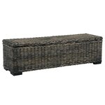 vidaXL Boîte de rangement 120 cm Noir Rotin naturel kubu et manguier