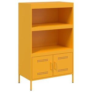 vidaXL Buffet haut jaune moutarde 68x39x113 cm acier