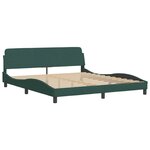 vidaXL Lit avec matelas Dover vert foncé 180x200 cm velours