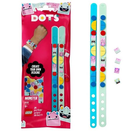 Lego dots 41923 les bracelets monstres kit de création de bracelets enfants avec tuiles et perles  loisir créatif diy