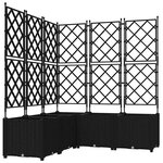 vidaXL Cache-pot de jardin 5 Pièces Noir 120 x 120 x 143 cm Acier