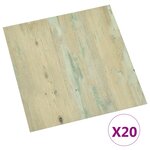 vidaXL Dalles de plancher autoadhésives 20Pièces PVC 1 86 m² marron clair