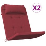 vidaXL Coussins de chaise adirondack lot de 2 rouge bordeaux