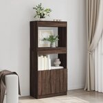 vidaXL Buffet haut chêne marron 63x33x140 cm bois d'ingénierie