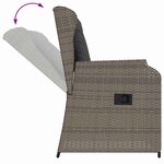 vidaXL Banc de jardin avec coussin 2 Pièces Gris Poly rotin