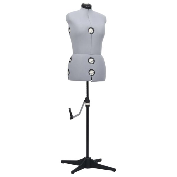 vidaXL Mannequin de robe ajustable pour femme Gris M Taille 40-46