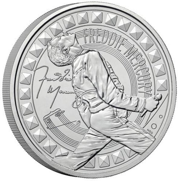 Pièce de monnaie en Cupronickel 5 Pounds g 28.28 Millésime 2025 Legends of Music FREDDIE MERCURY