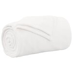 vidaXL Jeté Blanc 130 x 150 cm Toison