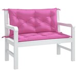 vidaXL Coussins de banc de jardin lot de 2 rose 100x50x7 cm tissu
