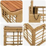 vidaXL Ensemble de salle à manger pour jardin 4 Pièces Nature et Blanc