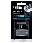 Grille et bloc-couteaux de rechange compatible avec les rasoirs series 5 - braun 51s argentée