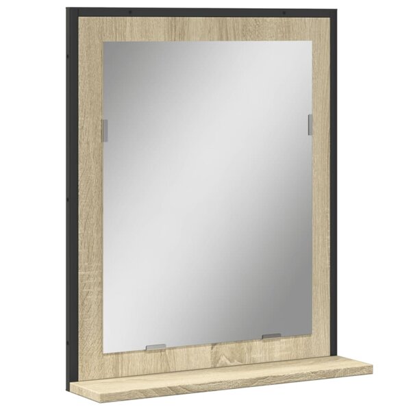 vidaXL Miroir de salle de bain et étagère chêne sonoma bois ingénierie