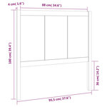 vidaXL Tête de lit Noir 95 5x4x100 cm Bois massif de pin