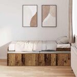 vidaXL Cadre de lit Bois Vieilli 75x190 cm