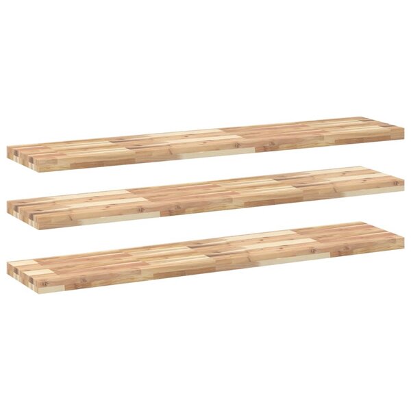 vidaXL Étagères flottantes 3 Pièces 160x30x4 cm acacia massif non traité